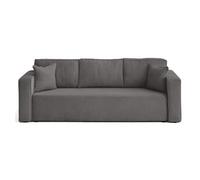 Topaze - canapé droit 3 places convertible avec coffre en velours texturé - Gris foncé