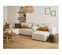 Topaze - canapé panoramique - 7 places - convertible avec coffre - en tissu - Beige