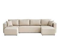 Topaze - canapé panoramique - 7 places - convertible avec coffre - en tissu - Beige