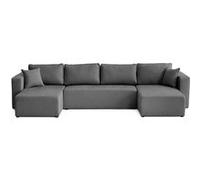 Topaze - canapé panoramique - 7 places - convertible avec coffre - en tissu - Gris foncé Gris foncé G