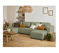 Topaze - canapé panoramique - 7 places - convertible avec coffre - en tissu - Vert