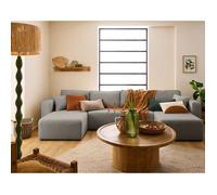 Topaze - canapé panoramique en U - 7 places - convertible avec coffre - en tissu bouclette - Taupe