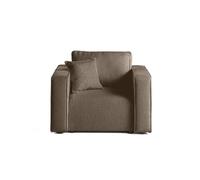 Topaze - fauteuil - en tissu velours relief - Taupe