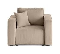 Topaze - fauteuil en velours côtelé plat - Beige