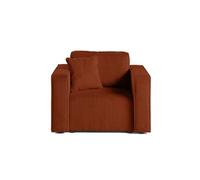 Topaze - fauteuil - en velours côtelé - Terracotta
