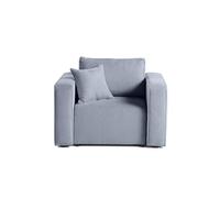 Topaze - fauteuil - en velours texturé - Bleu grisé
