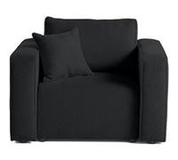 Topaze - fauteuil - en velours texturé - Noir Noir
