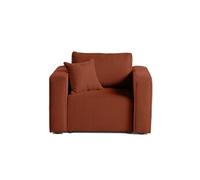 Topaze - fauteuil - en velours texturé - Terracotta