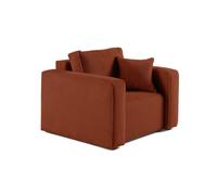 Topaze - fauteuil - en velours texturé - Terracotta