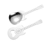 TOPBATHY 1 ensemble Cuillère Acier Inoxydable Multifonction avec Ouvre Bouteille Magnétique Design de Guitare pour Mélanger Café et Boissons Set pour de Musique