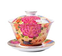 TOPBATHY 1 Ensemble Tasse à Thé Céramique Délicate Avec Soucoupe Ensemble De Bol à Thé Chinois Porcelaine Pour Cérémonie Décoration Pour Maison Ou Bureau