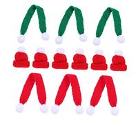 TOPBATHY 1 Jeu Mini Bonnet Ornements De Noël d'or Mini Décor Décoration De Bouteille De Vin Monde Ornement d'arbre De Noël Couvercle De Bouteille De Vin Décor De Noël Fil 12 Pièces