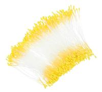 TOPBATHY 1 MM Pistils Floraux Mats Jaune 5 Environ 380 Pièces pour Projet Floral Soi-Même Fleurs Doubles en Plastique pour Décoration de Gâteaux Bricolage et Composition de Fleur