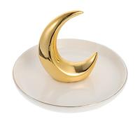 TOPBATHY 1 Pc Plateau De Bijoux De Lune Porte-bijoux Lune Plat Anneau De Lune Plaque De Rangement Pour Bijoux Plat Porte Bague Lune Porte-anneau De Lune Céramique La Modélisation Mère Dehua