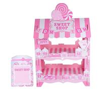 TOPBATHY 1 Pièce Double Couche Présentoir à Gâteaux Papier Forme de Maison Support à Cupcakes Desserts Jetable pour Réceptions