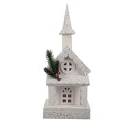 TOPBATHY 1 Pièce Luminous Wooden House Ornament for Christmas Decoration Chic Light Up Adornment No Battery