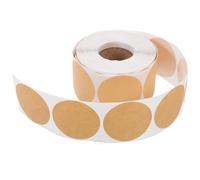 TOPBATHY 1 Rouleau D’étiquettes Autocollantes Rondes en Papier Kraft 3,8 Cm, Autocollants Nominatifs Vierges Multi-usage pour Classement et Organisation Bureau, Scrapbooking, Étiquettes