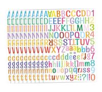 TOPBATHY 10 feuilles Autocollants Colorés Alphabet et Chiffres de Gommettes pour Décoration de Cuisine Étiquettes pour Boîtes Aux Lettres et Salles de Classe Adhésifs Imperméables pour