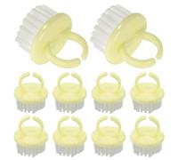 TOPBATHY 10 Pièces Brosse à Ongles D'anneau Jaune, Poils en Pp, Corps en Polystyrène, Compacte et Portable, Prise en Main Facile pour Nettoyage Quotidien et Voyage