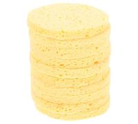 TOPBATHY 10 pièces Éponges Visage Rondes Fibres Naturelles Pads Démaquillants Lavables et Exfoliants Doux pour Nettoyage Facial et Retrait Maquillage Compactes et Légères Voyage et Usage