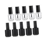 TOPBATHY 10 pièces Flacon Vernis Vide Verre avec Pinceau Long pour Rangement Vernis Ongle et Gel UV Bouteilles Échantillons Compactes et Légères pour Retouche et Stockage