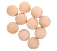 TOPBATHY 10 pièces Lot de Boules Bois Naturel Rondes à Peindre Non Percées pour Loisirs Créatifs et Projets DIY Surface Lisse Écologique