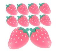 TOPBATHY 10 pièces Lot de Capuchons Crayons Silicone Forme Fraise Souples pour Prolonger et Décorer Crayons Accessoire Pratique et Antidérapant