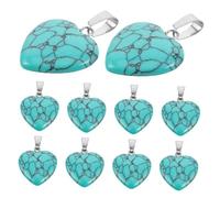 TOPBATHY 10 Pièces Pendentifs Cœur Pierre Naturelle Agate Eau Breloques Artisanales pour Fabrication de Bijoux DIY Accessoires Charme Émotionnel et Équilibre Spirituel
