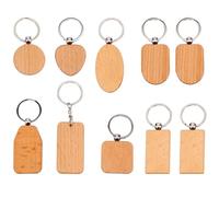 TOPBATHY 10 Pièces Porte-clés Vierge en Bois pour Identification des | Bords Arrondis, Aspect Simple et Créatif, pour Enseignants, Petites Entreprises, Atelier Maison Style Aléatoire