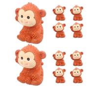 TOPBATHY 10 Pièces Statues Miniatures de Singes en Résine Micro Paysage | Détails Peints à Main, Fond Plat Stable, Accessoires pour Plantes en Pot et Terrariums