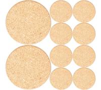 TOPBATHY 10 Pièces Tapis Rond en Liège Marron Antidérapant | Protège Meubles et Sols, Léger et Pratique, pour Pots de Fleurs et Plantes en Intérieur
