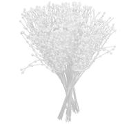 TOPBATHY 100 Perles Nacrées Blanches 3 Mm pour Décoration Mariage, 100 Pièces pour Création Bouquet, Centre de Table et Remplissage de Vase, Accessoires DIY Artisanat et Embellissements