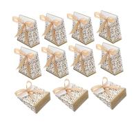 TOPBATHY 100 pièces Boîtes à de Mariage avec Ruban Créatif pour Fête Baptême et Anniversaire Sacs à Friandises Élégants avec Motifs Floraux et Détails Soignés