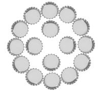TOPBATHY 100 pièces Capsules de Bouteille Plates Argentées Acier Pouce pour Bricolage Projets et Décoration Sans Joint Caoutchouc pour et