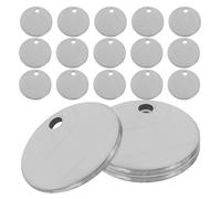 TOPBATHY 100 Pièces Étiquettes Rondes Vierges En Acier Inoxydable Pour Gravure Et Estampage Ébauches De 0.39 X 0.39 X 0.04In Pour Porte-Clés Pendentifs Bijoux Et Étiquettes Pour Animaux