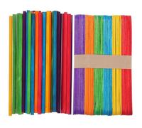 TOPBATHY 100 pièces Lot Bâtonnets Bois pour DIY Glace Colorés Accessoires Sucettes et Cakesicle Sticks Réutilisables pour Créations Artisanales et Projets Créatifs