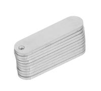 TOPBATHY 10pièces Étiquettes Métal Vierges à Graver Acier Inoxydable pour Estampage et Accessoires de Porte-clés DIY