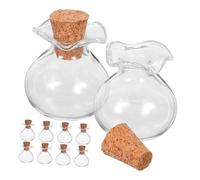 TOPBATHY 10pièces Mini Bouteille Verre avec Bouchon Liège Petite Bouteille à Souhaits Conteneur pour Bricolage Fête Mariage Stockage De Messages Décoratif