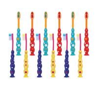 TOPBATHY 12 Pièces Brosses à Dents Manuelles pour Garçon Fille Extra Douces avec Suction Cup Design Cartoon pour Bébés et Petits Garçon Fille pour Hygiène Buccale Maison ou Déplacement