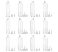 TOPBATHY 12 pièces Lot de Flacons Vides Pet Bouteilles Souples Transparentes avec Embout Précis Distributeur Rechargeable pour Lotion Teinture Capillaire et Cosmétiques Voyage et Usage