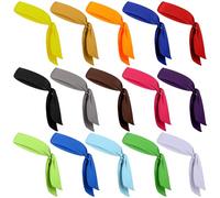 TOPBATHY 15 pièces Bandeaux de Sport Ajustables pour Hommes Femmes et Garçons Filles Bandeau Élastique Absorbant la Sueur Foulard Cheveux Polyvalent pour Yoga Course et Entraînement