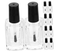 TOPBATHY 15 pièces Bouteilles Verres Transparentes pour Vernis à Ongles avec Pinceau Noir Chic Flacons Échantillons Faciles à Ouvrir sans Fuite pour Manucure