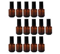 TOPBATHY 15 Pièces Lot de Flacons en Verre Cylindriques Vides 7ml avec Pinceau, Rechargeables pour Vernis à Ongles Diy, pour Mélanger et Créer des Couleurs Personnalisées