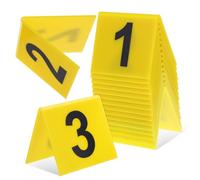 TOPBATHY 15 Pièces Marqueurs de Preuves de avec Design pour Identification Facile Décorations de de Crime et Numéros de Table Fond Jaune Lettres Noires