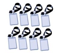 TOPBATHY 16 pièces Porte-badge Transparent avec Protection Déchirure Pochette de Rangement pour Cartes Identité Étui pour Étudiant avec Cordons Noirs Suspendus Protection Sécurisée pour