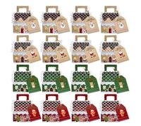 TOPBATHY 16pièces Boîtes à Bonbons Forme de Maison pour Biscuits et Desserts Boîtes Cadeaux Papier Kraft pour Fêtes et Événements