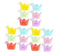 TOPBATHY 18 Pcs Figurines de Grues Origami Lumineuses Décorations Résine Miniatures Éclairant Obscurité pour Féeriques Aquariums et Bonsai