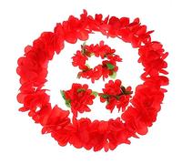 TOPBATHY 1Ensemble Hawaiian Garland Set Collier et Bracelets Floraux Tropicaux Accessoires de Fête Plage pour Célébrations Hawaïennes