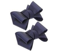 TOPBATHY 1paire Classique Nœuds Breloques pour Chaussures Tissu Ruban Clips Décoratifs Amovibles pour Chaussures Féminines Accessoires Élégants pour Mariage et Fêtes Bleu Marine