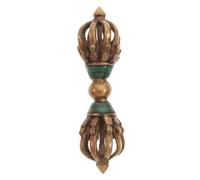 TOPBATHY 1Pc Vajra Grand Dorje Le Pilon Turquoise Décor Main Décor Rétro Religieux Collection Cuivre